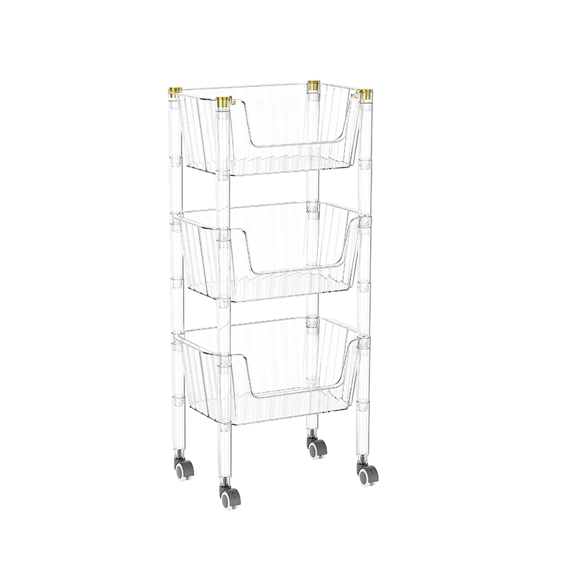 Vyčistite 3-zásuvkový úžitkový vozík s kolesami